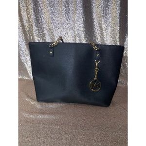 Michael Kors black tote with chain detail